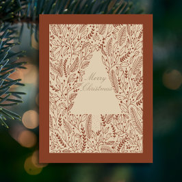 Warm Ivory Winter Foliage Postcard シーズンポストカード