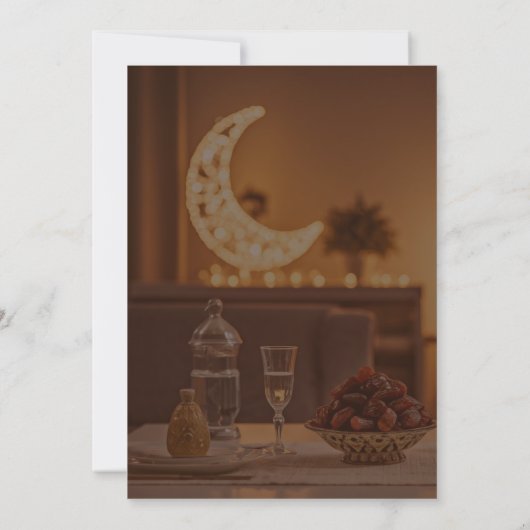Warm Lantern Table Setting Ramadan Iftar Dinner 招待状 (裏面)