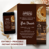 Warm Lantern Table Setting Ramadan Iftar Dinner 招待状