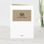 Warm Leaves Gold Script Happy Thanksgiving | 写真 カード (裏面)
