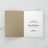 Warm Leaves Gold Script Happy Thanksgiving | 写真 カード (内部)