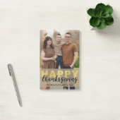 Warm Leaves Gold Script Happy Thanksgiving | 写真 ポストイット (オフィス)