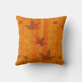 Warm leaves on orange stripes, tropical summer クッション (裏面)