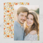 Warm Light Blue Romantic Photo 招待状 (正面/裏面)