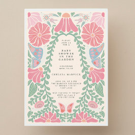 Warm light Garden Baby Shower Invitation 招待状