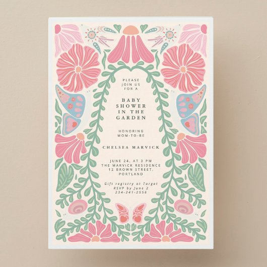 Warm light Garden Baby Shower Invitation 招待状