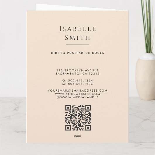 Warm Maternity Care Illustration Identity Design カード (裏面)