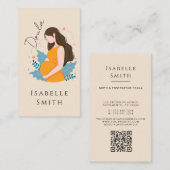 Warm Maternity Care Illustration Identity Design コーリングカード (正面/裏面)