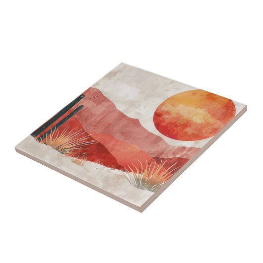 Warm Minimalist - Abstract Boho Desert Landscape タイル (側面)
