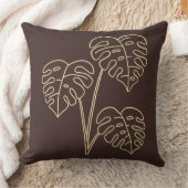 Warm Minimalist Botanical Throw Pillow - 90s Retro クッション (ブランケット)