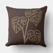 Warm Minimalist Botanical Throw Pillow - 90s Retro クッション (正面)