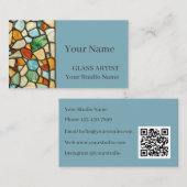 Warm Mosaic Stained Glass Business Card 名刺 (正面/裏面)