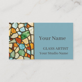 Warm Mosaic Stained Glass Business Card 名刺