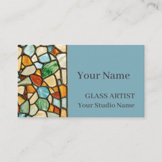 Warm Mosaic Stained Glass Business Card 名刺 (正面)