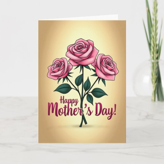 Warm Mothers Day Floral Card カード (正面)