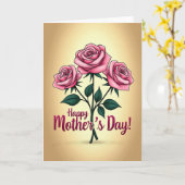 Warm Mothers Day Floral Card カード (黄色い花)