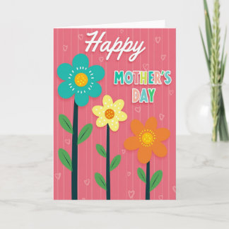 Warm Mothers Day Flower Card カード