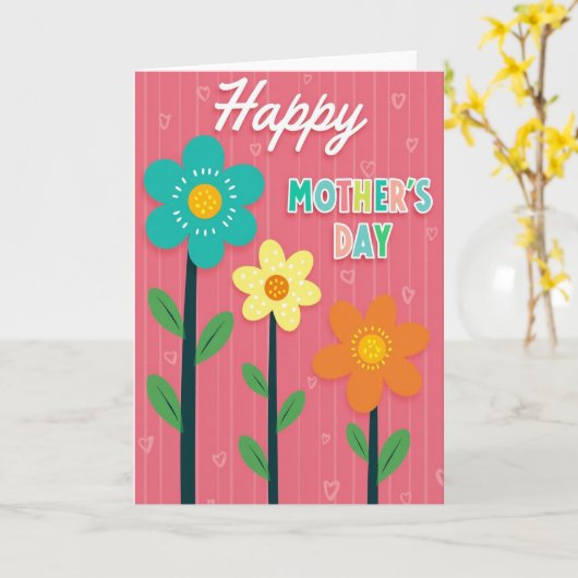 Warm Mothers Day Flower Card カード (黄色い花)
