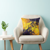 Warm Mountain deep blue orange yellow クッション (椅子)