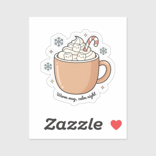 Warm Mug Calm Night Sticker | Cozy Winter Sticker  シール (シート)
