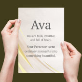 Warm Name Story Flat Card