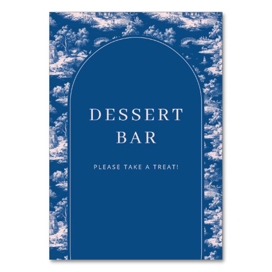 Warm Navy Tapestry Dessert Bar Sign テーブルナンバー (正面)