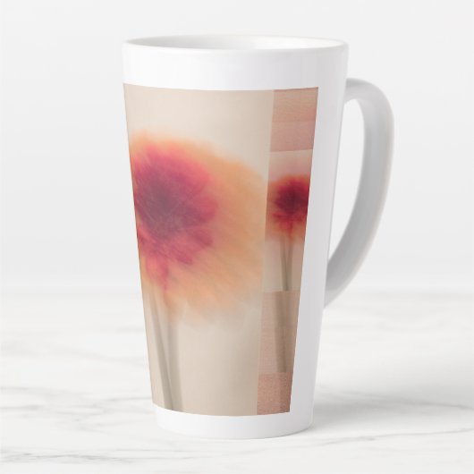 Warm Neutral Abstract Latte Mug カフェラテマグ (右アングル)