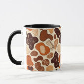 Warm Neutral Abstract Mug – Modern Organic Pattern マグカップ (左)