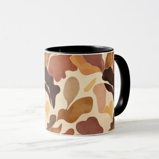 Warm Neutral Abstract Mug – Modern Organic Pattern マグカップ (正面右)
