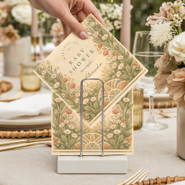 Warm Neutral Desert Botanicals Baby Shower スタンダードカクテルナプキン