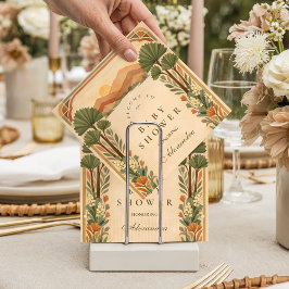 Warm Neutral Desert Canyon Botanicals Baby Shower スタンダードカクテルナプキン
