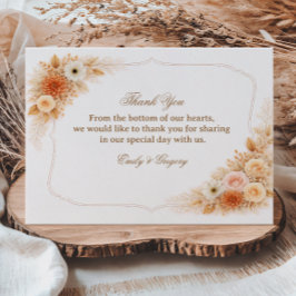 Warm Neutral Floral Appreciation サンキューカード