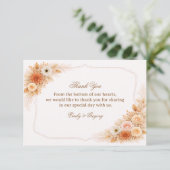 Warm Neutral Floral Appreciation サンキューカード (スタンド正面)