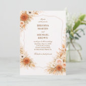 Warm Neutral Floral Elegant 招待状 (スタンド正面)