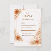 Warm Neutral Floral Response 出欠カード (正面)