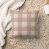 Warm Neutral Gingham Pillow  クッション (ブランケット)