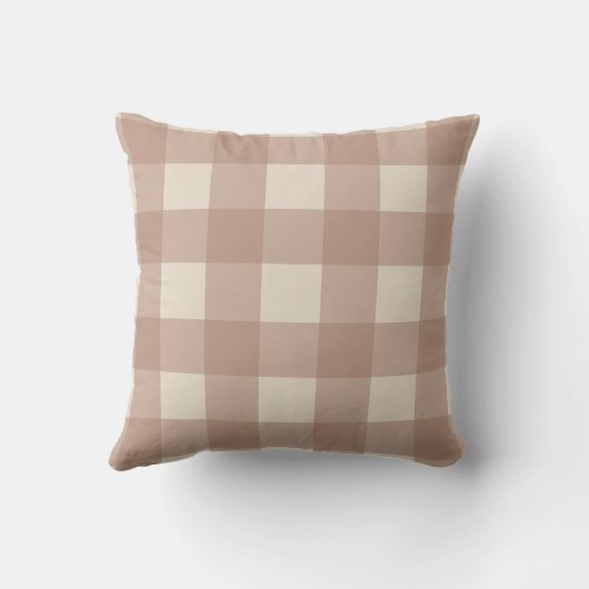 Warm Neutral Gingham Pillow  クッション (裏面)