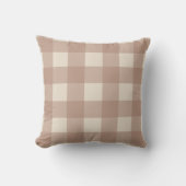 Warm Neutral Gingham Pillow  クッション (正面)