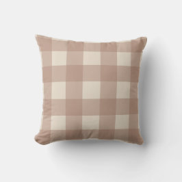 Warm Neutral Gingham Pillow  クッション
