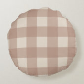Warm Neutral Gingham Pillow - Round ラウンドクッション (裏面)