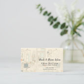 Warm Neutral Hair Salon Appointment Card & 名刺 (スタンド正面)