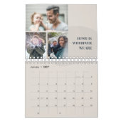 Warm Neutral Minimalist Family Photo Collage Wall カレンダー (1月 2027)