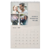 Warm Neutral Minimalist Family Photo Collage Wall カレンダー (1月 2027)