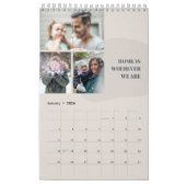 Warm Neutral Minimalist Family Photo Collage Wall カレンダー (1月 2026)