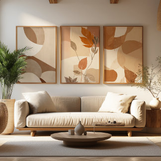 Warm Neutral Tones Art Set | Rustic Minimal Prints