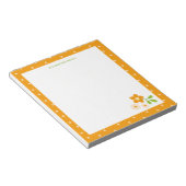 Warm Orange Ditsy Flower Polka Dots Personalised ノートパッド (アングル)