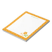 Warm Orange Ditsy Flower Polka Dots Personalised ノートパッド (回転)