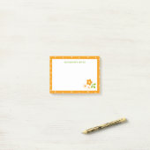 Warm Orange Ditsy Flower Polka Dots Personalised ポストイット (デスク上)