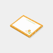 Warm Orange Ditsy Flower Polka Dots Personalised ポストイット (アングル)