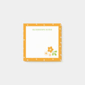 Warm Orange Ditsy Flower Polka Dots Personalised ポストイット (正面)